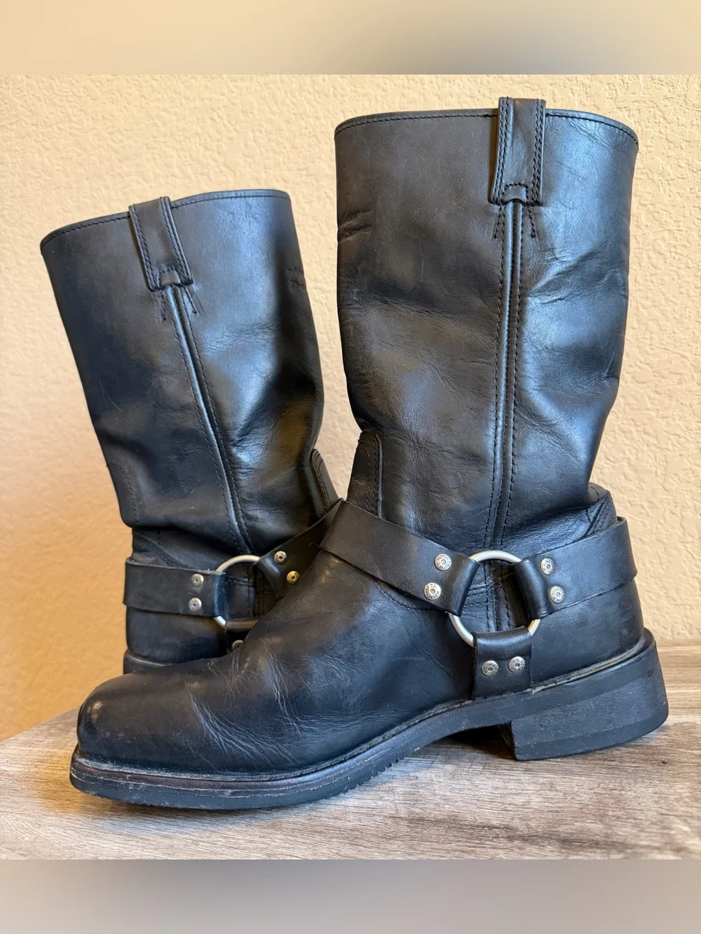 Harley Davidson Harness Square Toe Motorcycle Boots